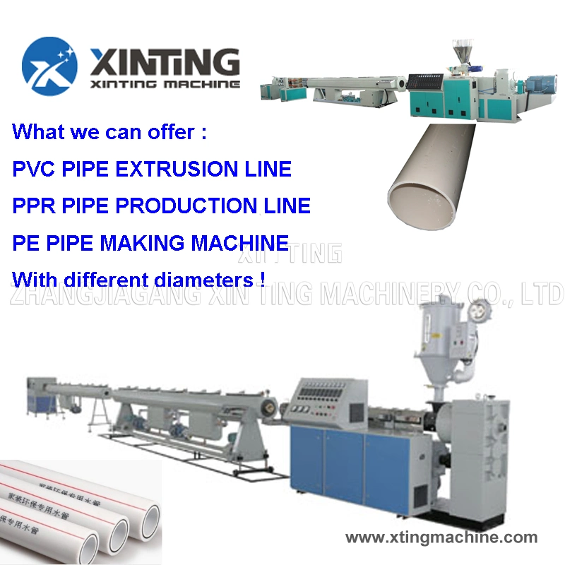 Plastic Twin/Single Extruder/Extrusion PVC PE PPR PP HDPE Pipe/Profile Water/Gas /Drainage/Electric Conduit Supply Manufacturing Making Production Line